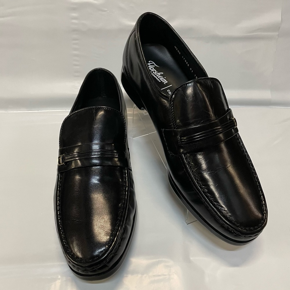 #15 Mens Florsheim Black Rive Moc Toe Bit Loafer